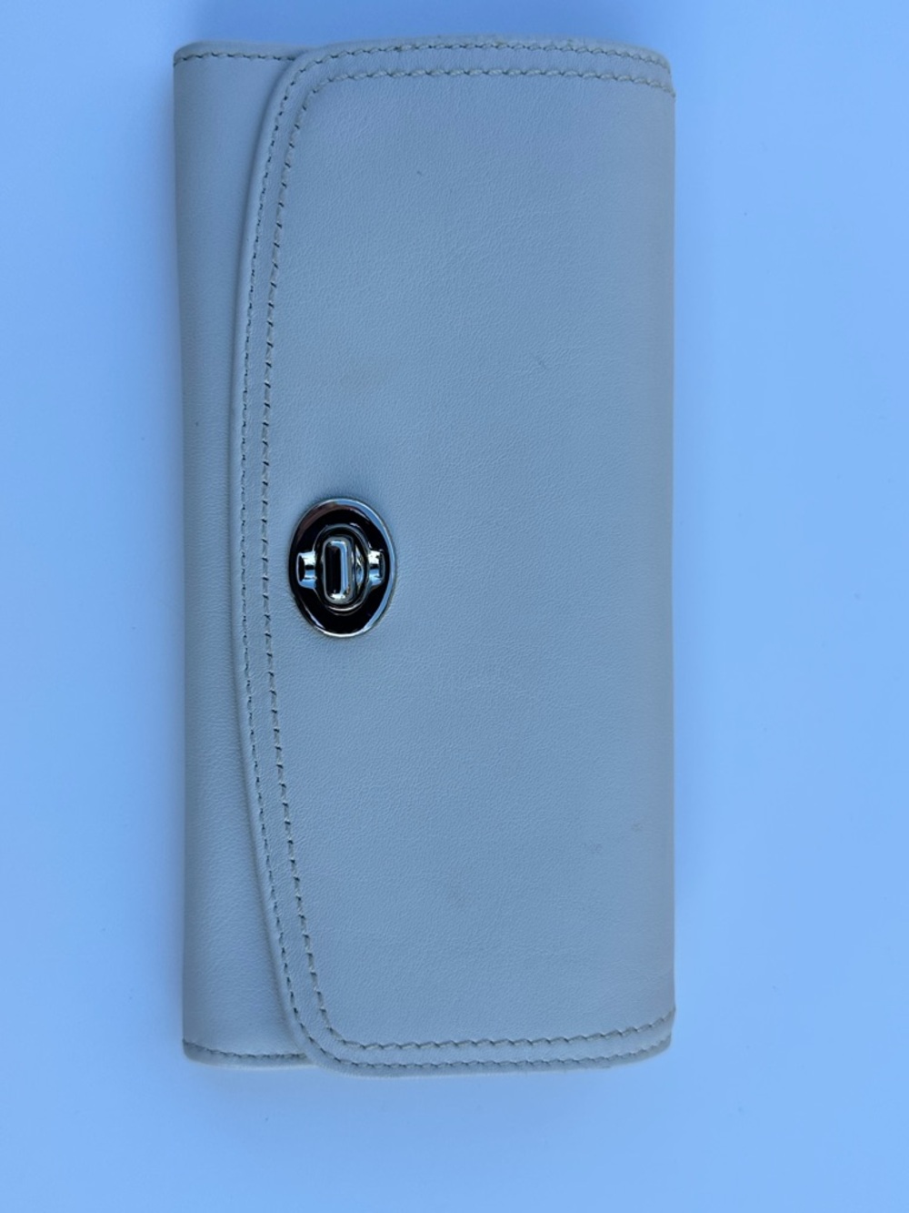 Coach Cream Leather Turnlock Wallet